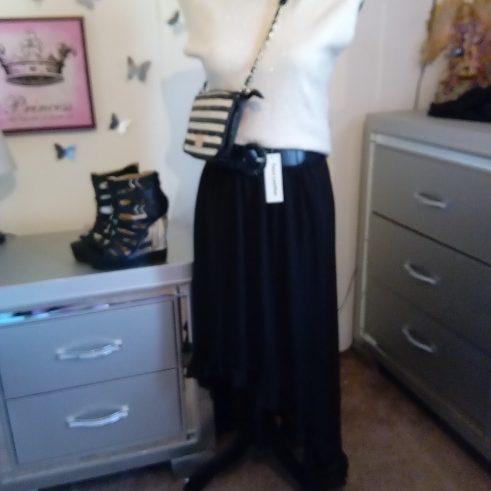 Black Shear HI-LO Skirt